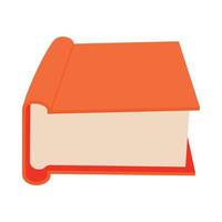 Closed big red book icon, cartoon style vector