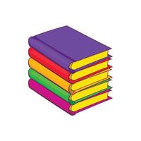 Stack of books icon, cartoon style vector