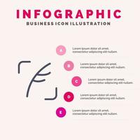 Twitter Feather Bird Social Solid Icon Infographics 5 Steps Presentation Background vector