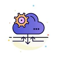 Cloud Setting Gear Arrow Abstract Flat Color Icon Template vector