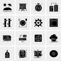 16 iconos de negocios universales vector ilustración de icono creativo para usar en proyectos relacionados con la web y dispositivos móviles