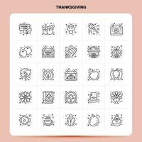 OutLine 25 Thanksgiving Icon set Vector Line Style Design Black Icons Set Linear pictogram pack Web and Mobile Business ideas design Vector Illustration