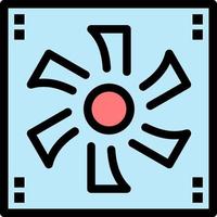 Cooler Fan Computer Cooler Device Fan  Flat Color Icon Vector icon banner Template