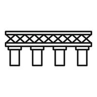 Old railroad bridge icon, outline style vector