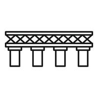 Old railroad bridge icon, outline style vector