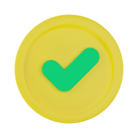 3d approved check symbol icon png