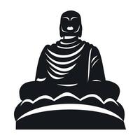 Buddha statue icon, simple style vector