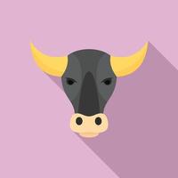 Bull head icon, flat style vector