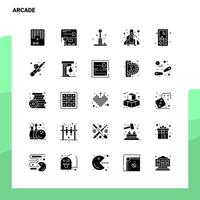 25 conjunto de iconos de arcade plantilla de ilustración de vector de icono de glifo sólido para ideas web y móviles para empresa comercial