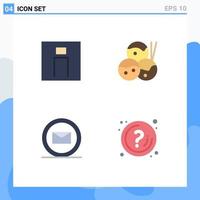 User Interface Pack of 4 Basic Flat Icons of human sms person japanese help Editable Vector Design Elements