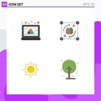 4 Universal Flat Icons Set for Web and Mobile Applications color sun screen file sunset Editable Vector Design Elements