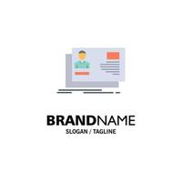 Id User Identity Card Invitation Business Logo Template Flat Color vector