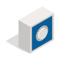 Safety deposit box icon, isometric 3d style vector