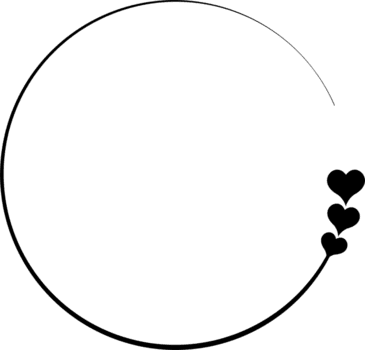 circular frame decorated with small hearts, suitable for graphic works, templates and clip art png