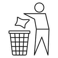 Drop garbage icon, outline style vector