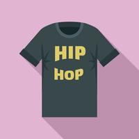 icono de camiseta de hip hop, estilo plano vector