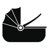 icono de cesta de carro de bebé, estilo simple vector