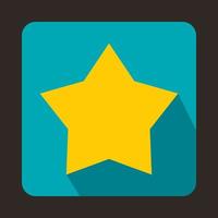 Yellow star icon in flat style vector