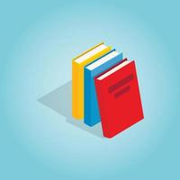 Three books icon, isometric 3d style vector