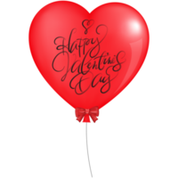 Balão de coração 3d isolado, ilustração de forma de coração vermelho fritando, conceito para cartão de dia dos namorados png