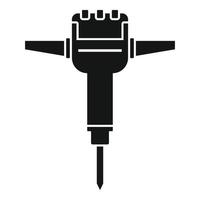 Impact rock drill icon, simple style vector