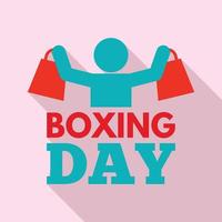 Shopping boxing day logo set, flat style vector