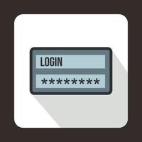 Login and password icon, flat style vector