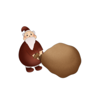 weihnachtsmann mit einer tüte voller geschenke png