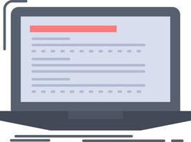 Code coding computer monoblock laptop Flat Color Icon Vector