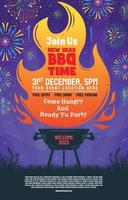 New Year Barbeque Event vector