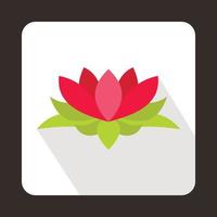 Lotus flower icon, flat style vector