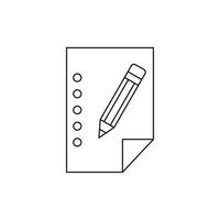 Blank sheet of paper and a pencil icon vector