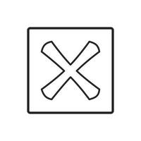 Cross in square icon, outline style vector