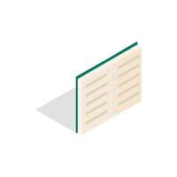 Open book in blue cover icon, isometric 3d style vector