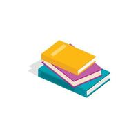 Stack of books icon, isometric 3d style vector