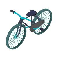 icono de bicicleta negra, estilo de dibujos animados vector