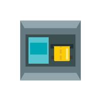 ATM machine icon, flat style vector