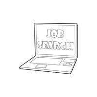 Search job icon in outline style vector