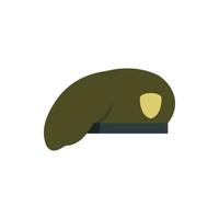 Military beret icon, flat style vector