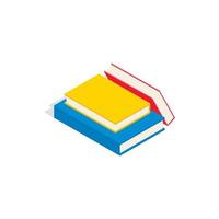 Stack of books icon, isometric 3d style vector