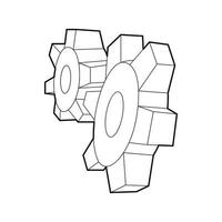 icono de ruedas dentadas en el estilo de esquema vector