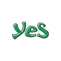 Word yes icon, flat style vector