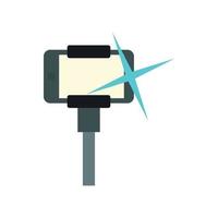 Selfie monopod stick icon, flat style vector