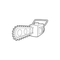 Chainsaw icon, outline style vector