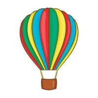 Colorful air balloon icon, cartoon style vector