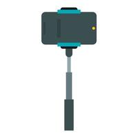 Smartphone on a selfie stick icon, flat style vector