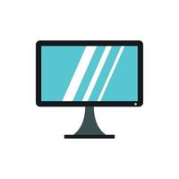 Computer monitor icon, flat style vector