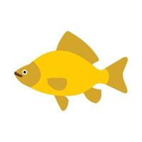 Yellow fish icon, flat style vector