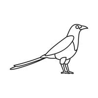 Bird magpie icon, outline style vector