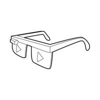 icono de gafas inteligentes, estilo de contorno vector